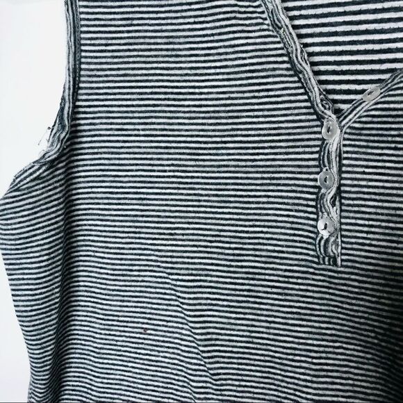 Anthropologie Postage Stamp Gray White Stripe Tank - Picture 8 of 11